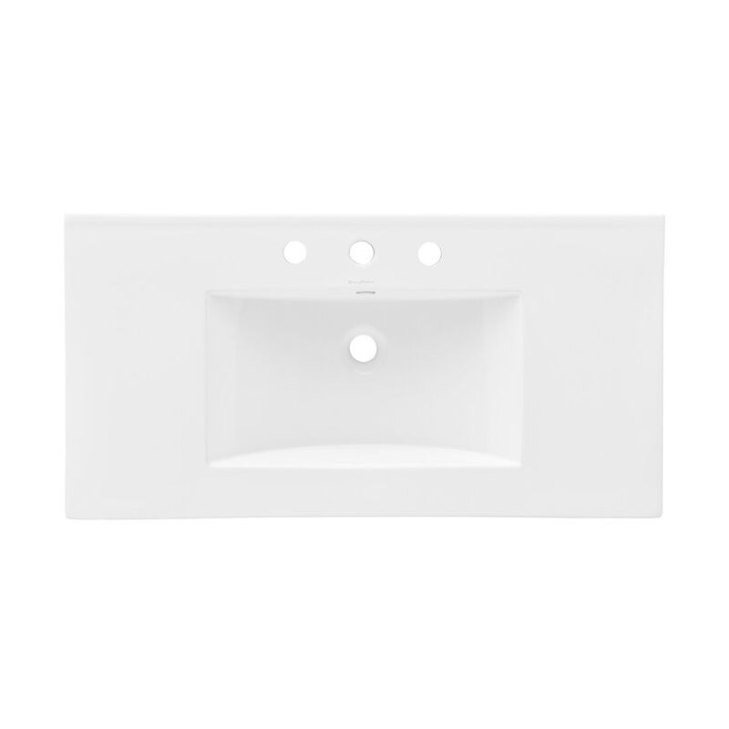 36" Ceramic Vanity Top with Three Faucet Holes image number 1