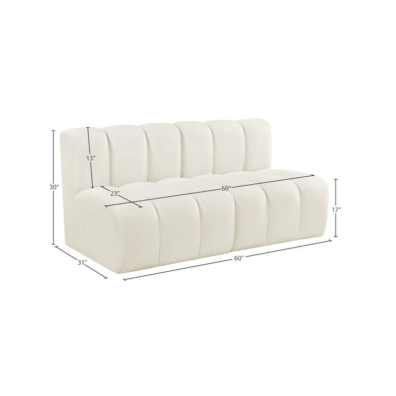 Meridian Furniture Arc Cream Velvet Modular Sofa