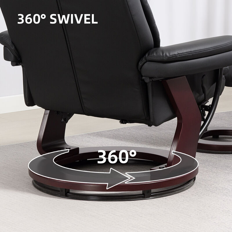 Hivvago PU Leather Recliner with Matching Ottoman image number 4