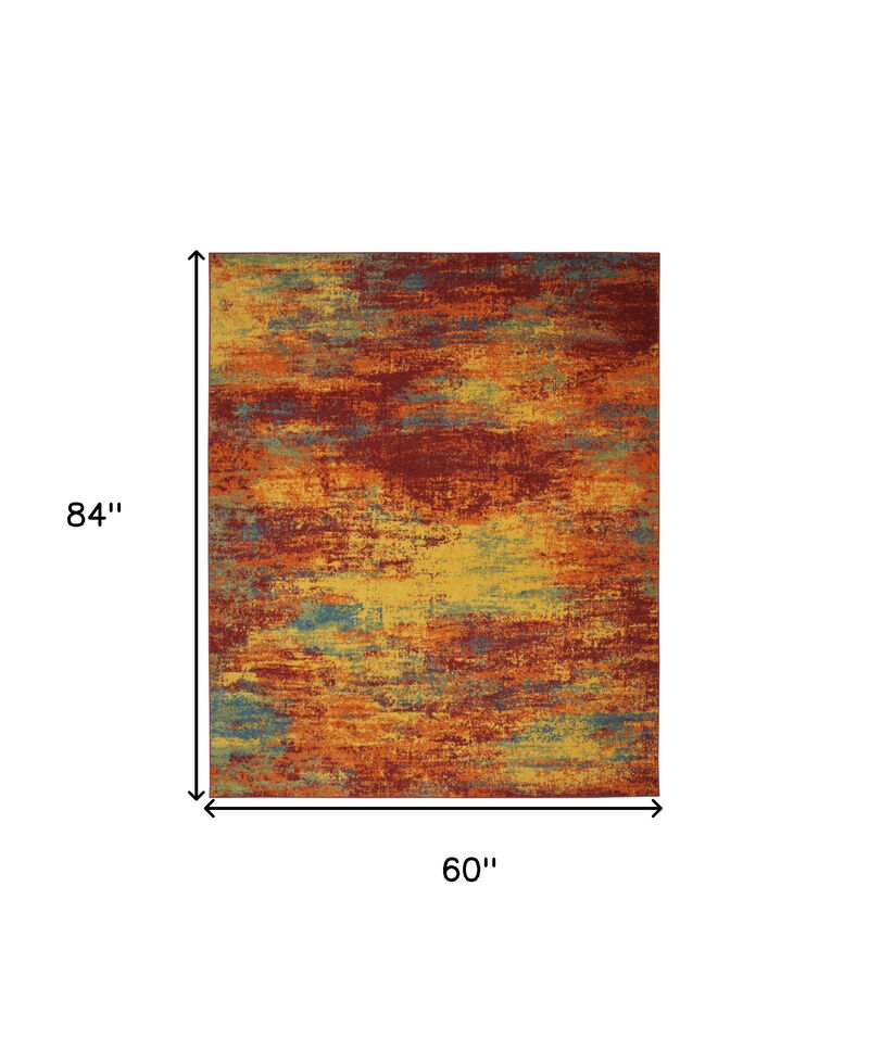 HomeRoots Abstract Indoor Outdoor Area Rug image number 6