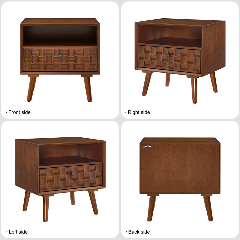 Digbil 22" Mid‑Century Modern Wood Nightstand image number 5