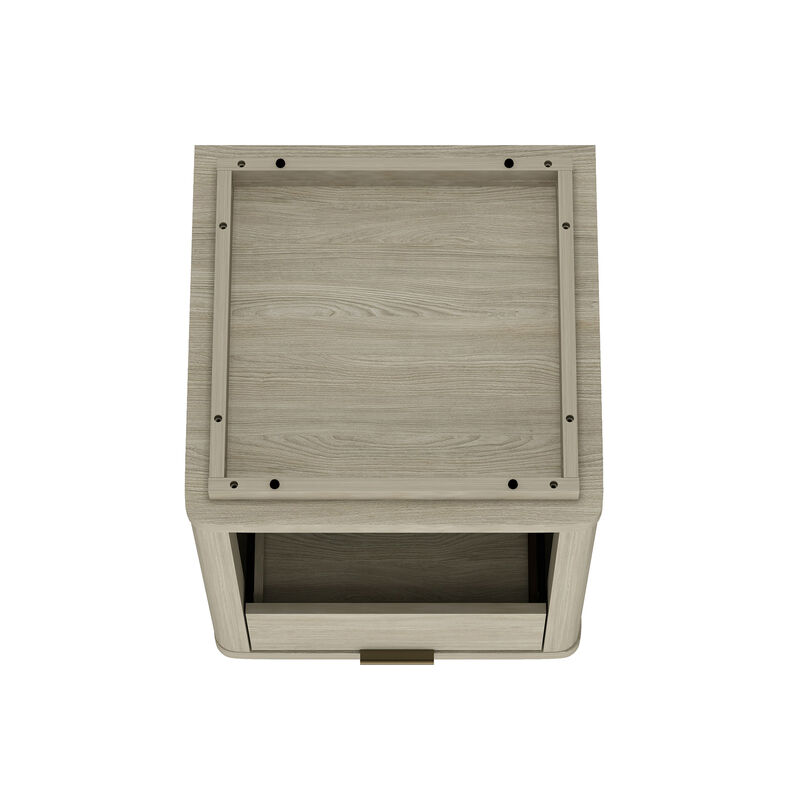 Evelyn Narrow 1-Drawer Nightstands in Gray (Set of 2)