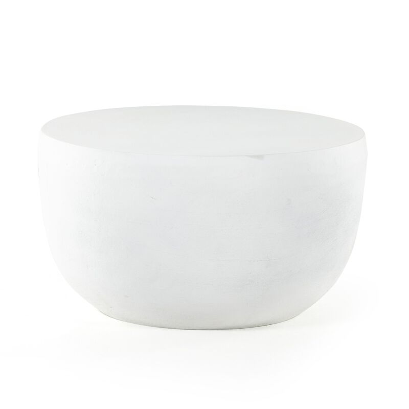 Basil Outdoor End Table - Matte White