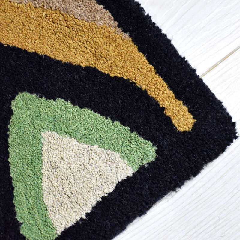 RUGSOTIC CARPETS HAND TUFTED WOOL ECO-FRIENDLY AREA RUGS  - 4'x6', Rectangle Shape, Charcoal, Contemporary Modern Design, High Pile Handmade Anti Skid Area Rugs for Living Room, Bed Room (K00693)