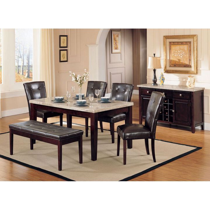 Danville Side Chair (Set of 2) In Espresso PU & Walnut