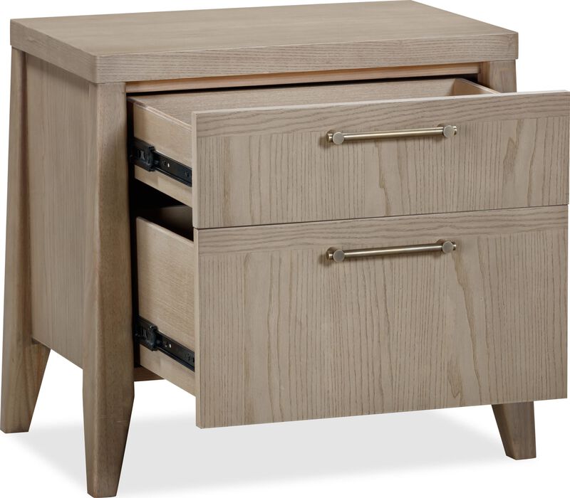 Sumire Two Drawer Ash Wood Nightstand in Ginger