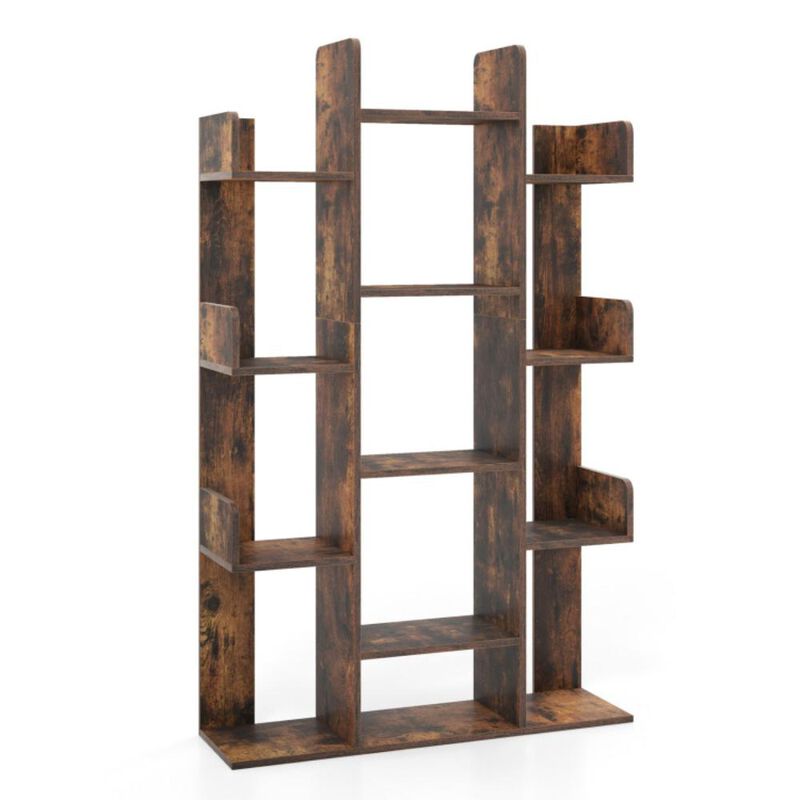 Hivvago Tree-Shaped Bookshelf with 13 Compartments for Home Office