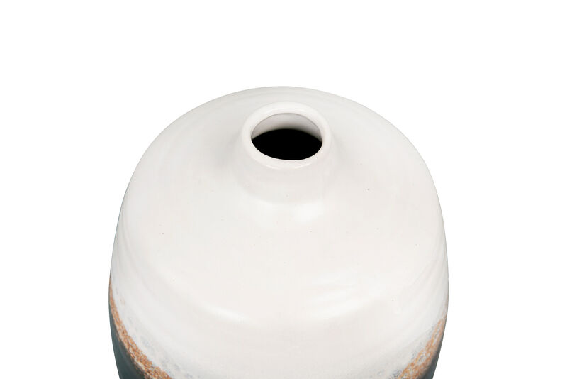 Ombre Ceramic Vase with Reactive Glaze, Black and White image number 2