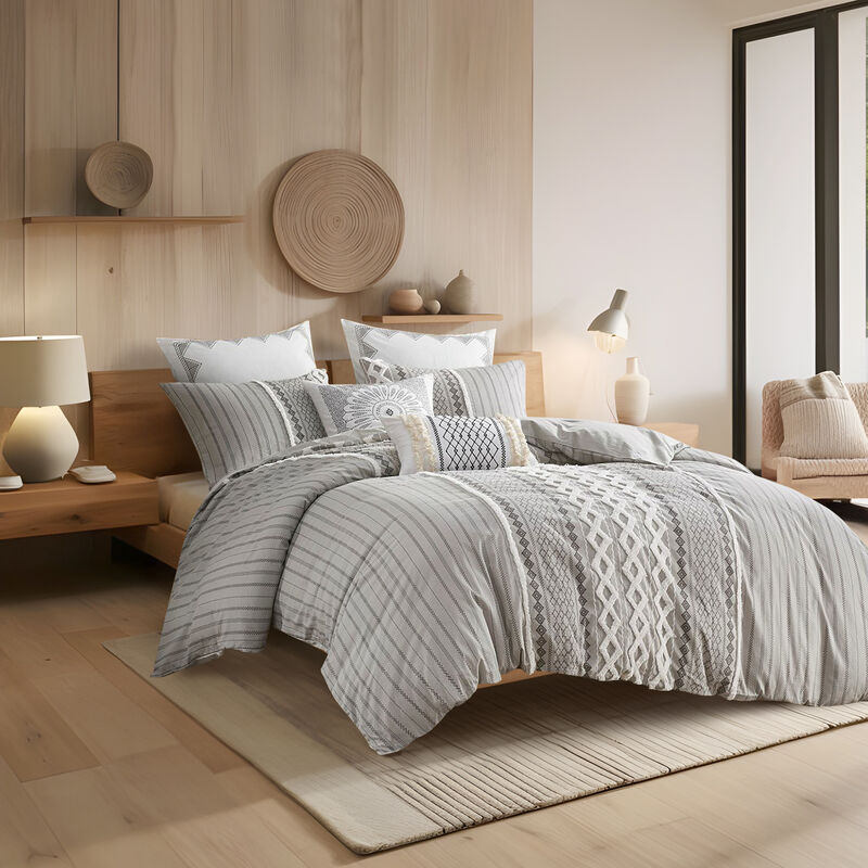 Gracie Mills Modesto Printed Cotton Comforter Set with Chenille