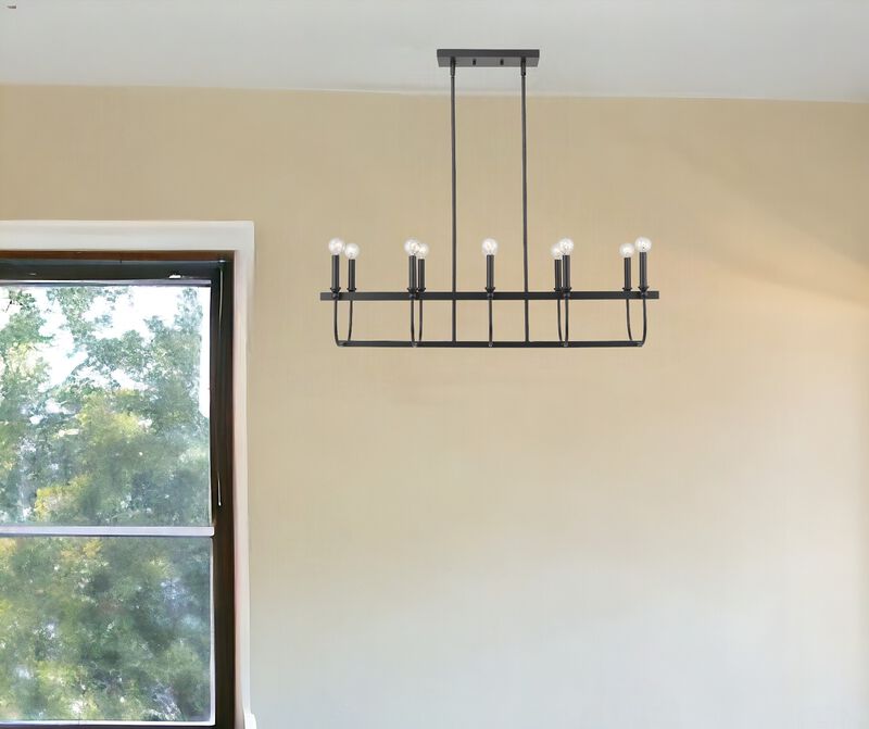 Hivvago Beckett 10-Light Matte Black Island Pendant