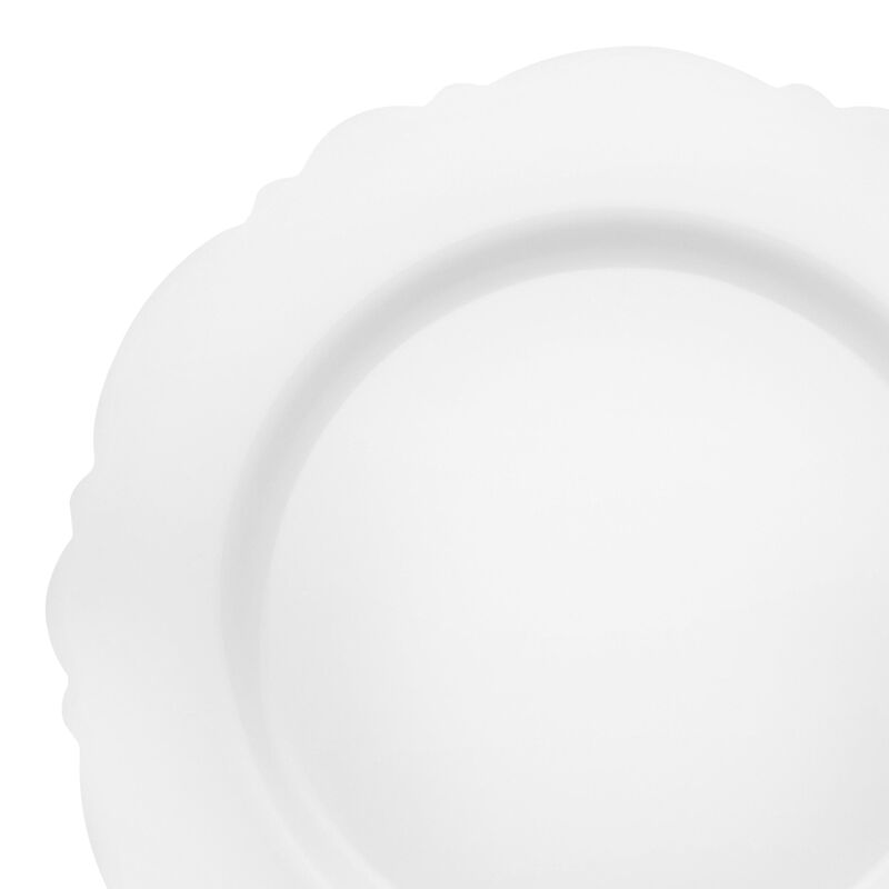 7.5" Solid White Round Blossom Plastic Salad Plates (120 Plates) image number 8