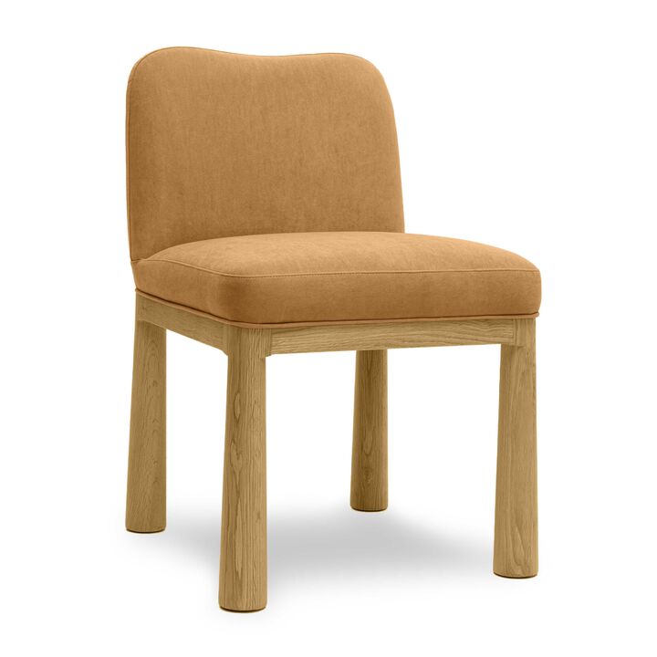 Tiara Cream Velvet Oak Dining Chair