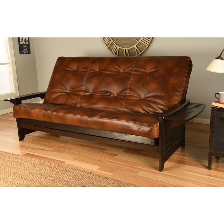 Phoenix Frame Queen-Espresso Finish-Oregon Trail Saddle Mattress-Storage Drawers