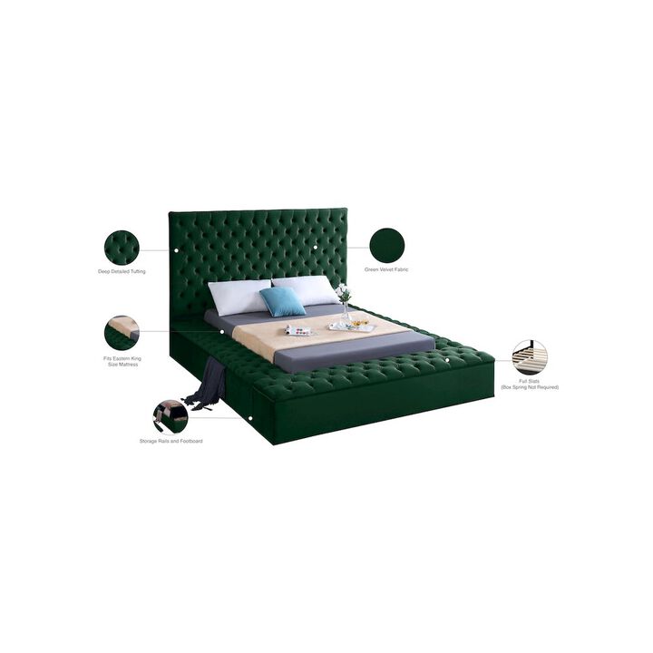 Meridian Furniture Bliss Green Velvet King Bed