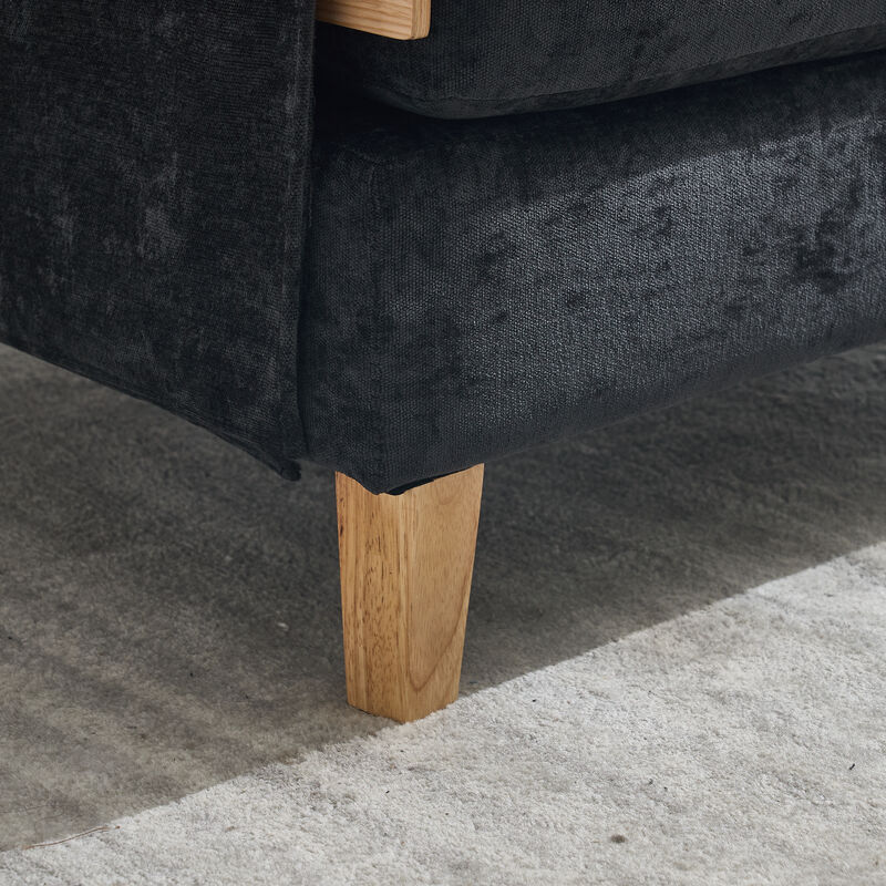 Merax Foldable Chenille Sofa Chair Convertible Futon Sleeper