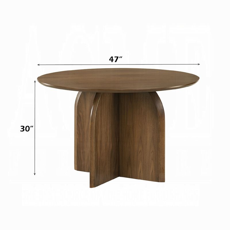 Dio Dining Table, 47 Inch Top, Cross Pedestal Base, Dark Walnut Brown image number 7