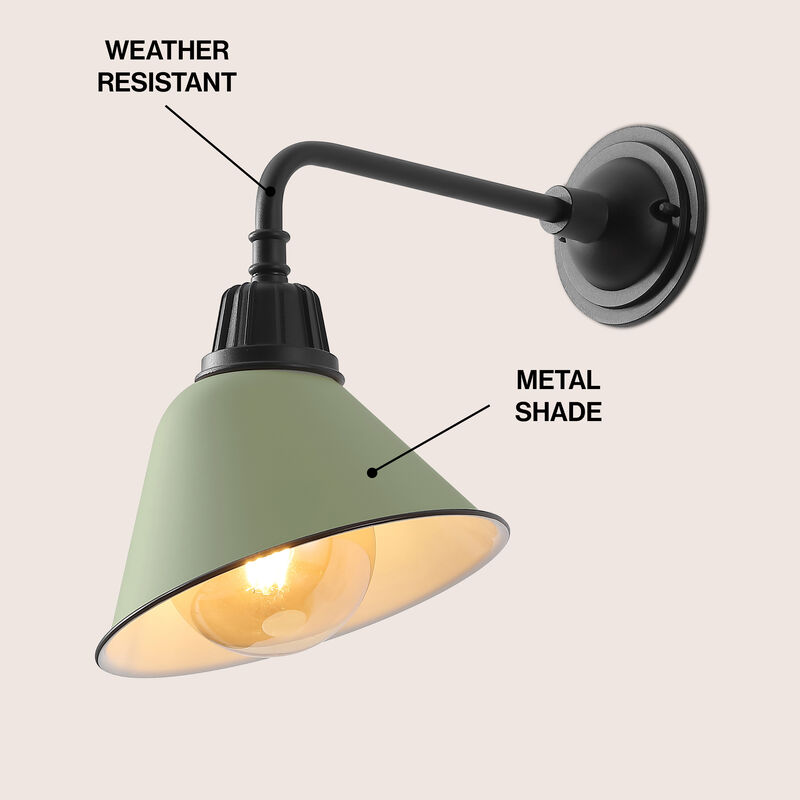 Croydon Farmhouse Industrial Indoor/Outdoor Iron LED Gooseneck Arm Outdoor Sconce