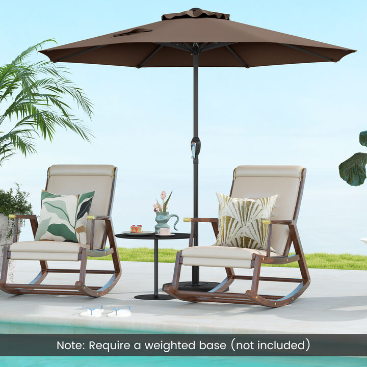 Outdoor Heavy Duty Market Umbrella with Crank Handle and 8 Sturdy Ribs