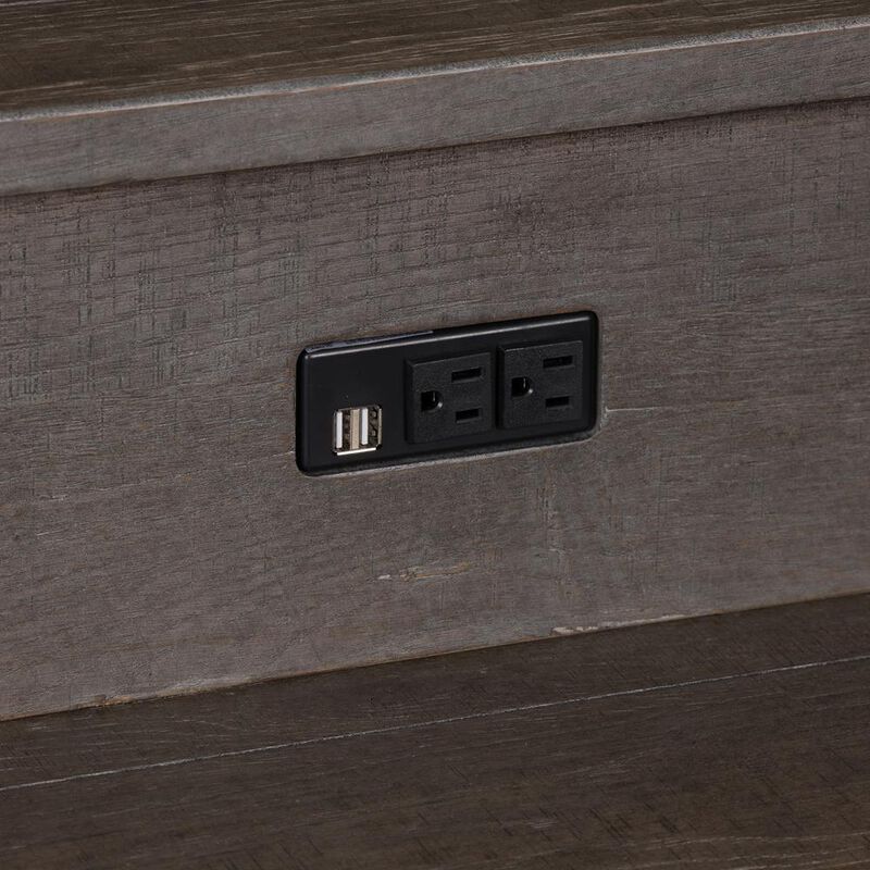Liberty Furniture Modern Farmhouse Console Bar Table in Dusty Charcoal w/ Heavy Distressing image number 4