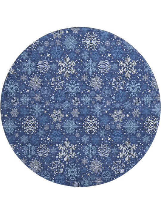 Merry & Bright MY25 Navy 8' Round Rug