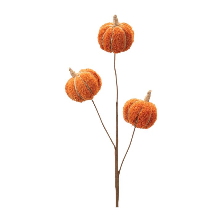 HomeRoots Set of Six Orange and Green Fall Mini Pumpkins Wreath Sprays