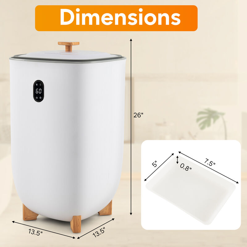 35L Large Home Towel Warmer Bucket with Auto Shut-off Function-White image number 3