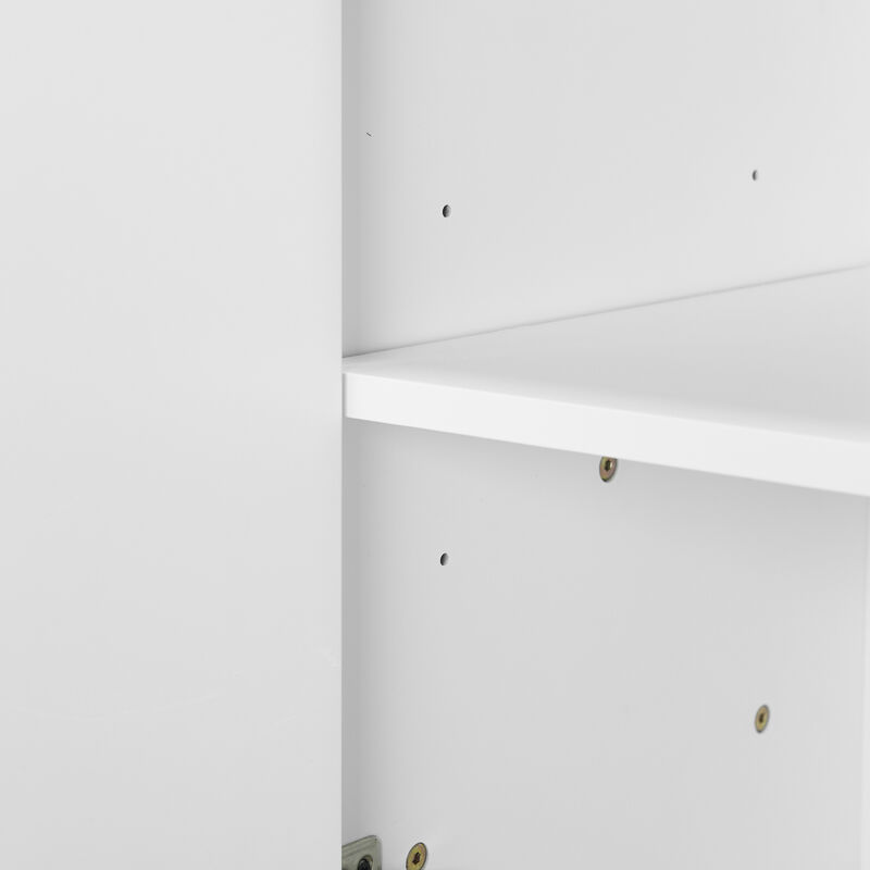 Merax Four-Door Metal Handle Storage Cabinet Desk