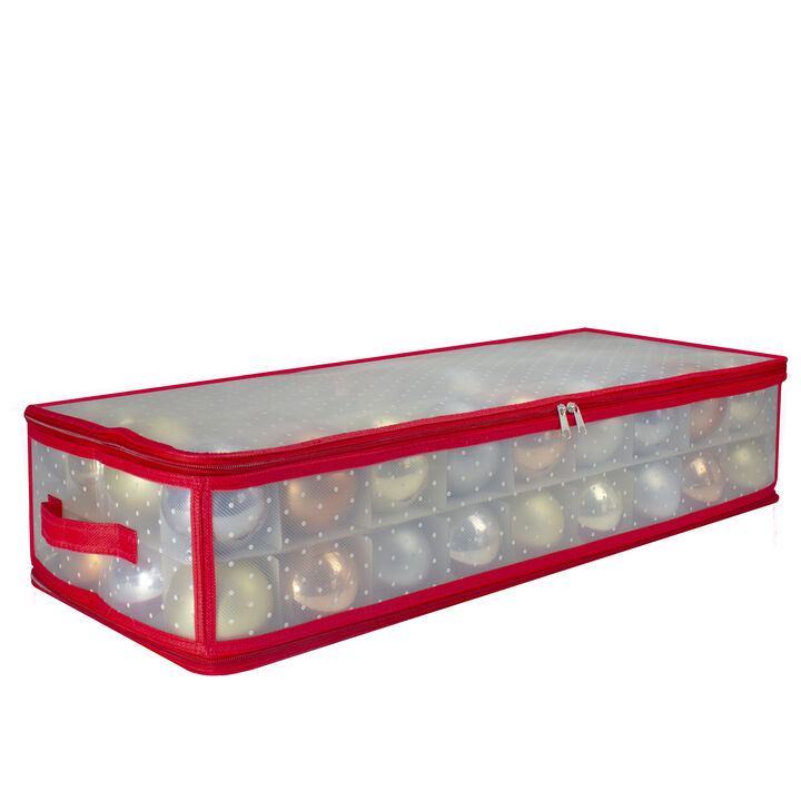 29" Transparent Zip Up Christmas Storage Box- Holds 80 Ornaments