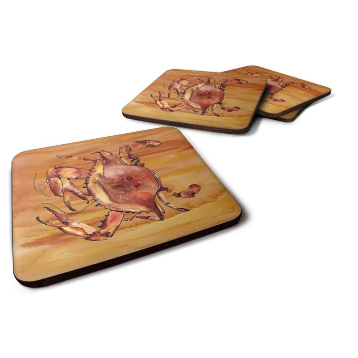 Caroline's Treasures 8139FC Crab Foam Coasters (Set of 4), 3.5 H x 3.5 W, Multicolor