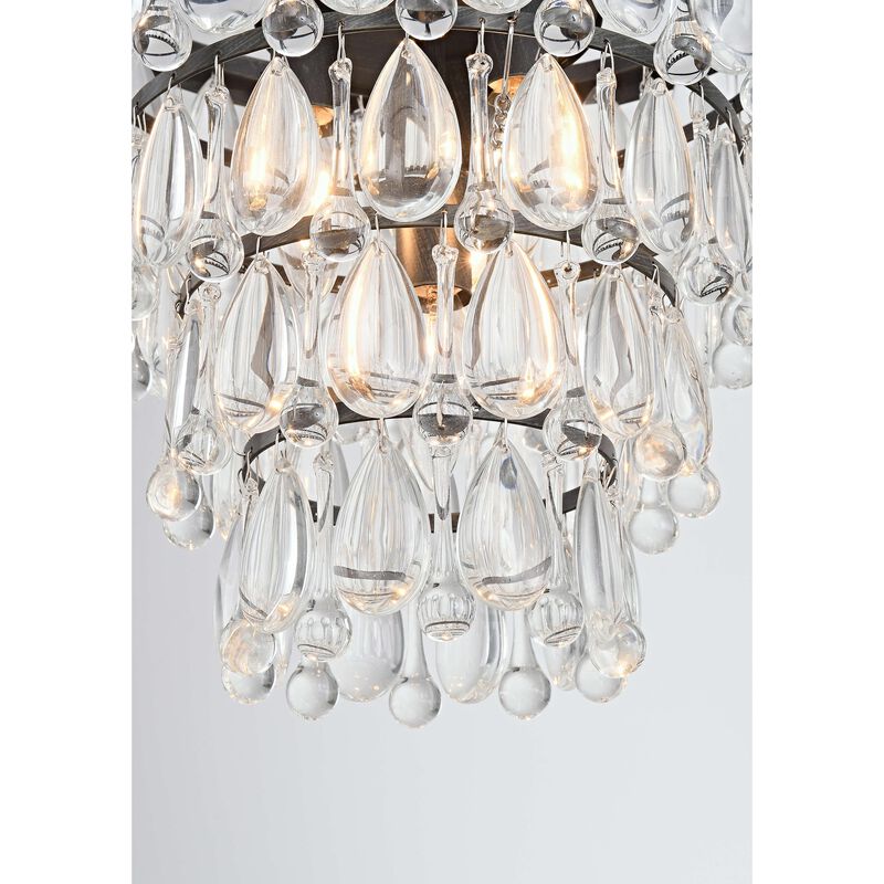 Celeste Antique Black 4-light Crystal Teardrop Round Chandelier - 14 inches in diameter x 19.5 inches H image number 4
