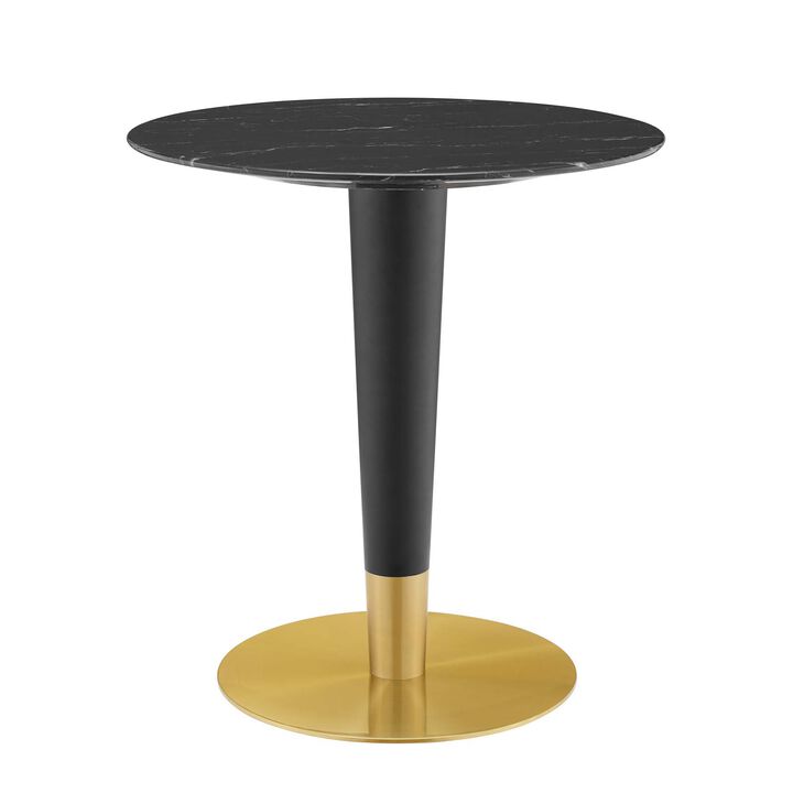 Modway - Zinque 28" Artificial Marble Dining Table Gold Black