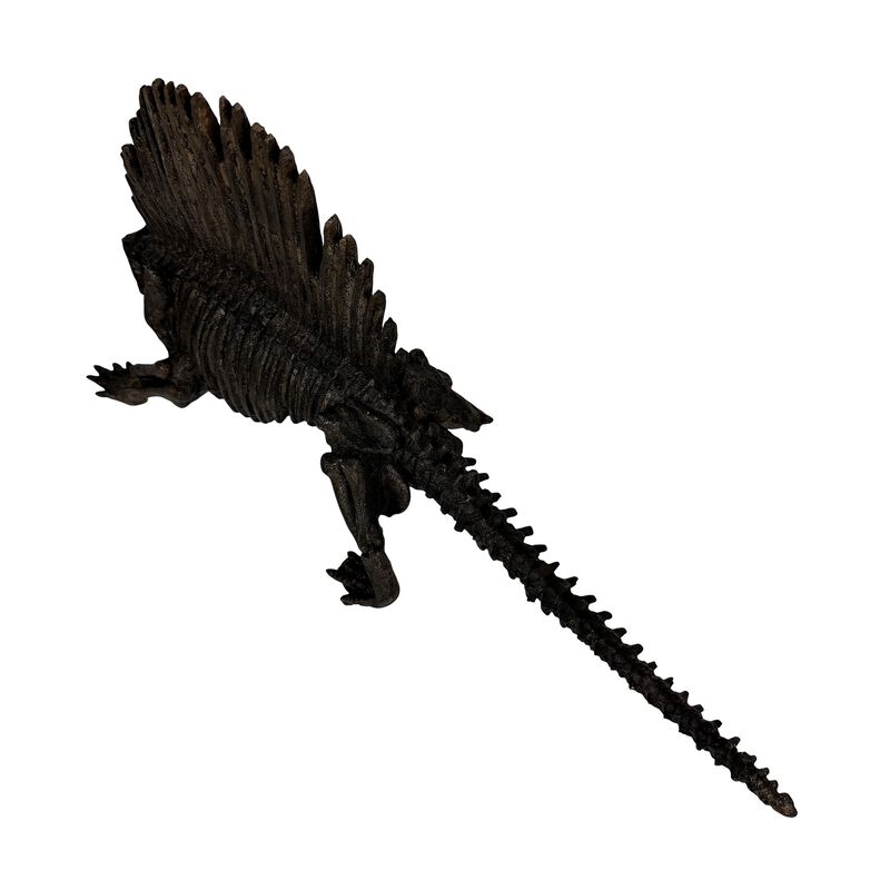 Dimetrodon Dinosaur Statue Fossil Style Brown Polyresin Sculpture 18 Inch image number 2