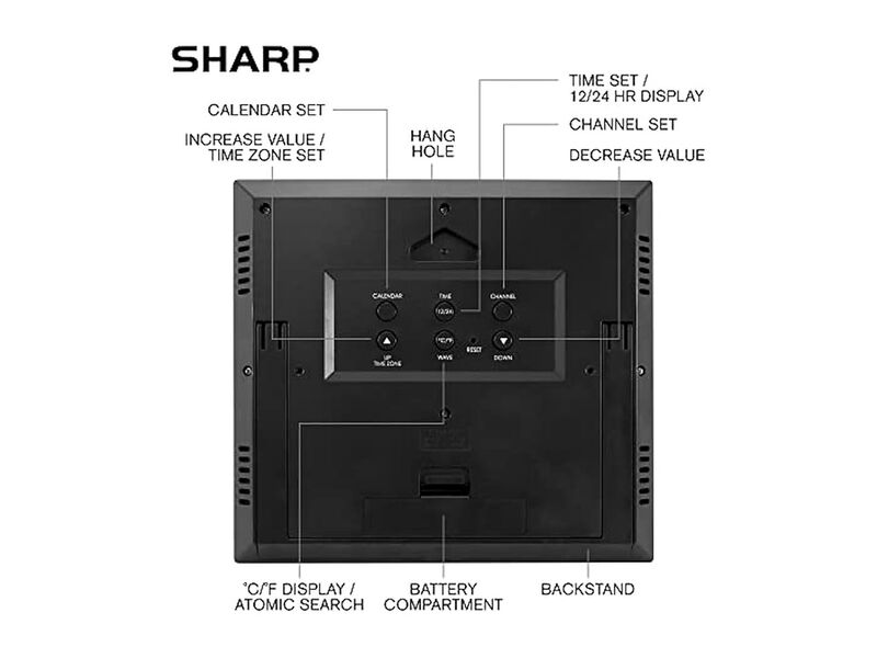 Sharp Atomic Accuracy Never Needs Wall Clock 3 Inch Outdoor Easy Read Silver image number 3