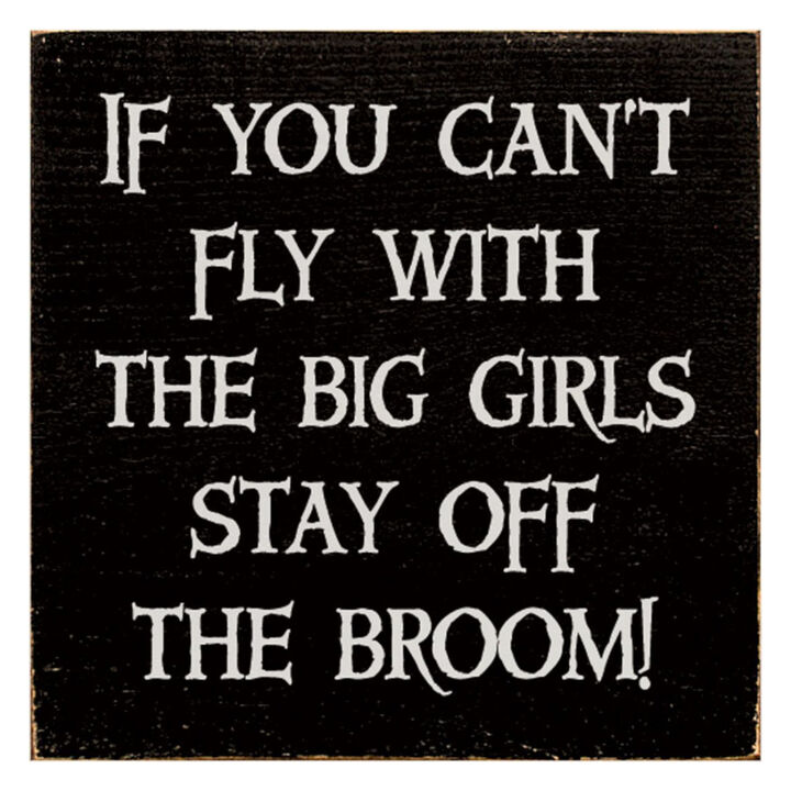 If You Can't Fly with the Big Girls Stay Off the Broom Wood Sign