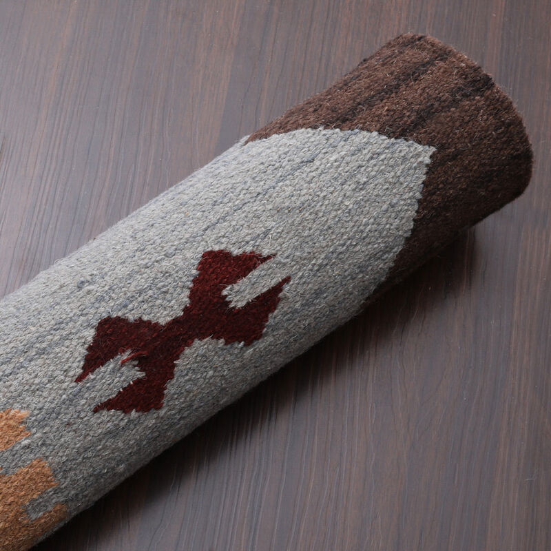 RUGSOTIC CARPETS HAND WOVEN FLAT WEAVE KILIM WOOL ECO-FRIENDLY AREA RUGS  - Rectangle Shape, Contemporary Modern Design, Low Pile Handmade Rugs for Living Room (D00137) image number 6