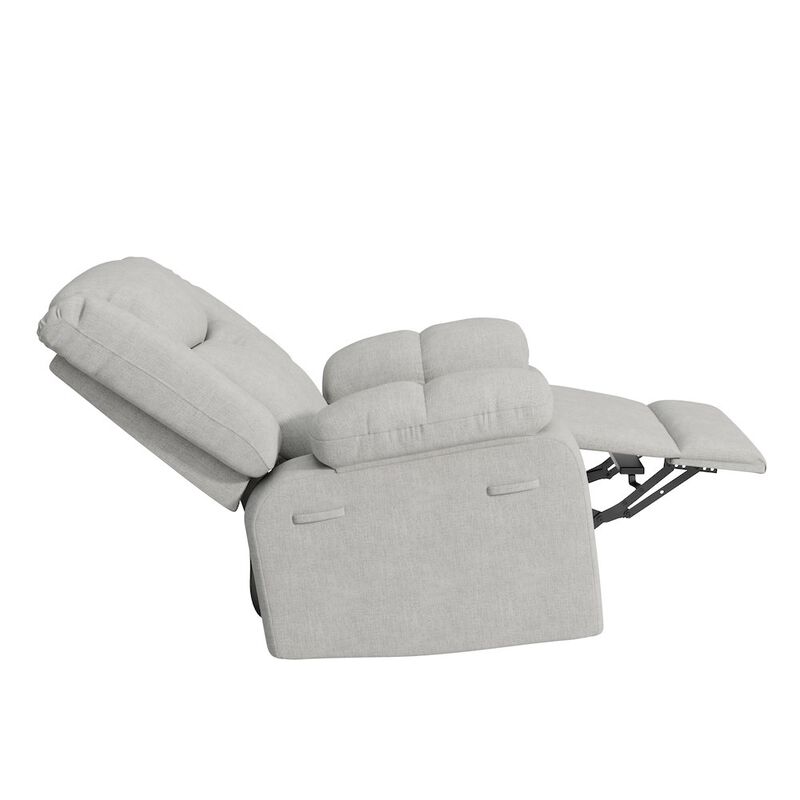 ProLounger Swivel Glider Recliner in Gray Velvet with Pillow Top Arms