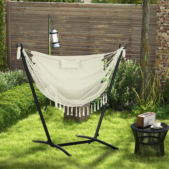 Hivvago U-Shape Stand Hammock Chair with Headrest
