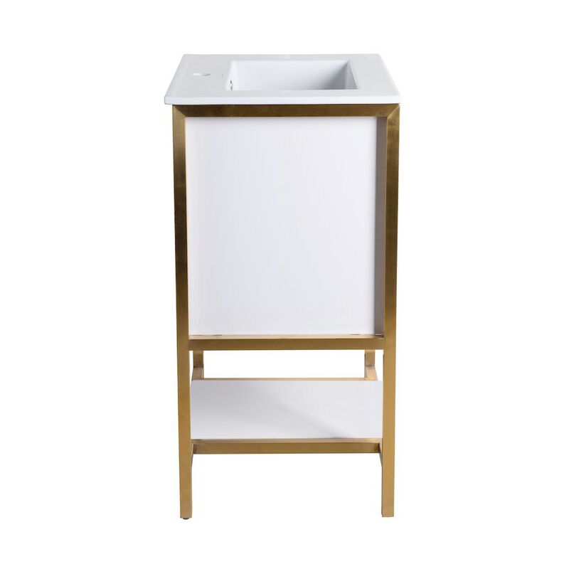 Marseille 24" Bathroom Vanity in White and Brushed Gold image number 8