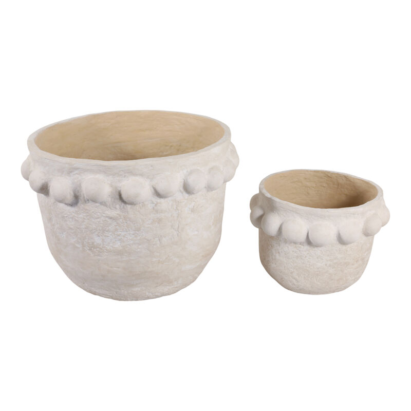 S/2 Bubble Rim Planters, White image number 4