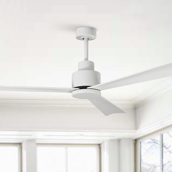 52 in. Matte White 6-Speed Ceiling Fan with Remote without Light