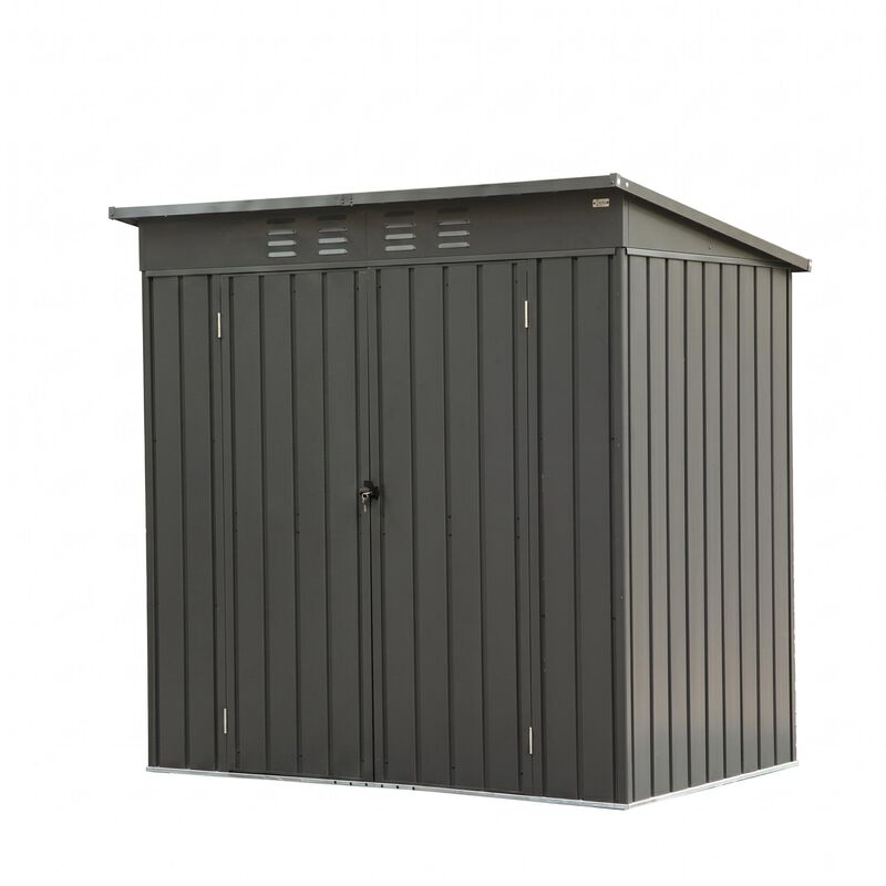 CLIHOME 5x3Ft Outdoor Storage Shed,with Sloping Roof Galvanized Steel Frame Backyard Tool Storage Room image number 0