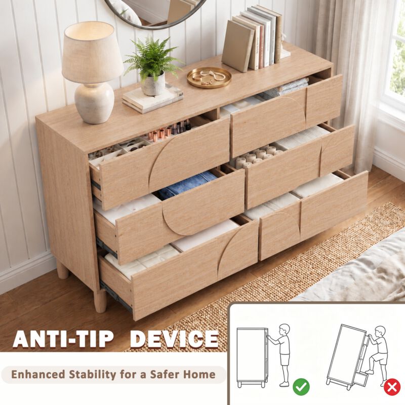 Crorn Mid Century 6-Drawer Dresser image number 6