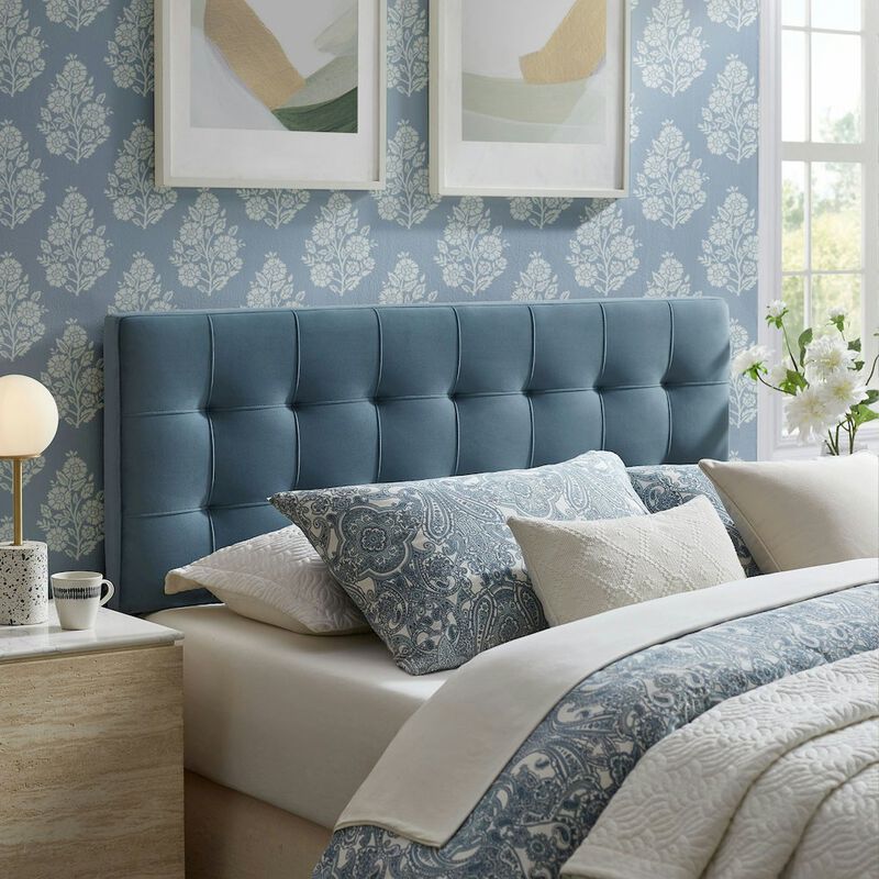 Lily Stain-Resistant Performance Velvet Full Size Headboard image number 6
