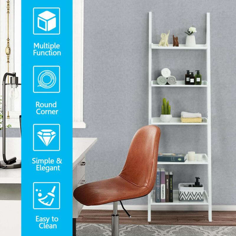 Hivvago  5-Tier Ladder Shelf with Open Shelves for Living Room Home Office