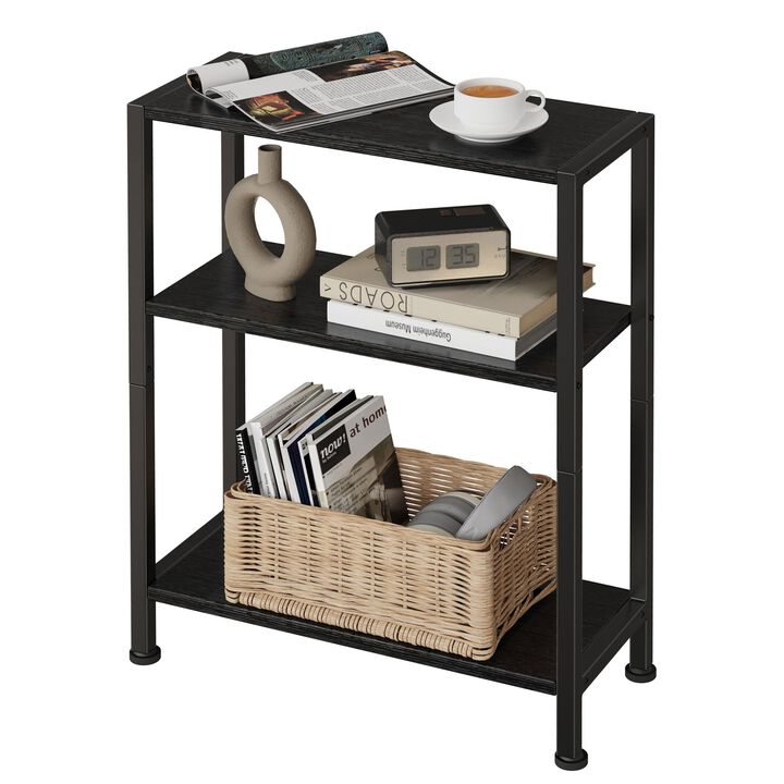Vantimo 3-Tier Side Table, Small End Table, Sofa Side Table for Narrow Spaces, Slim End Table, Nightstand Table, for Living Room