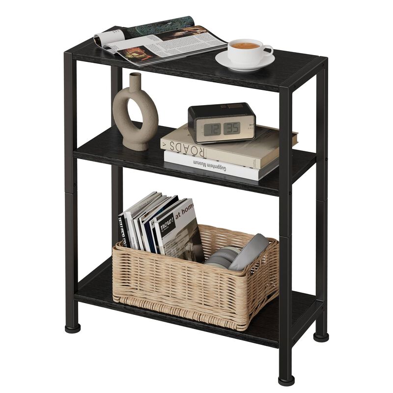Vantimo 3-Tier Side Table, Small End Table, Sofa Side Table for Narrow Spaces, Slim End Table, Nightstand Table, for Living Room