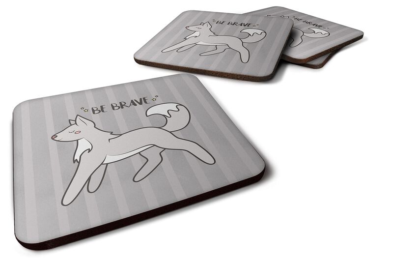 Caroline's Treasures BB7472FC Nursery Be Brave Wolf Foam Set of 4 coasters, Multicolor
