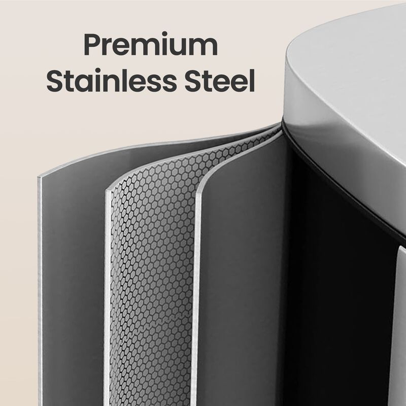 Kitchen Step Trash Can Stainless Steel with Foot Pedal Lid image number 3