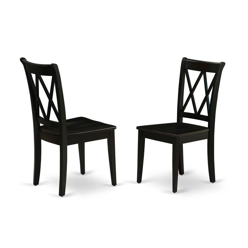 East West Furniture Dining Room Set Black, DUCL5-BLK-W