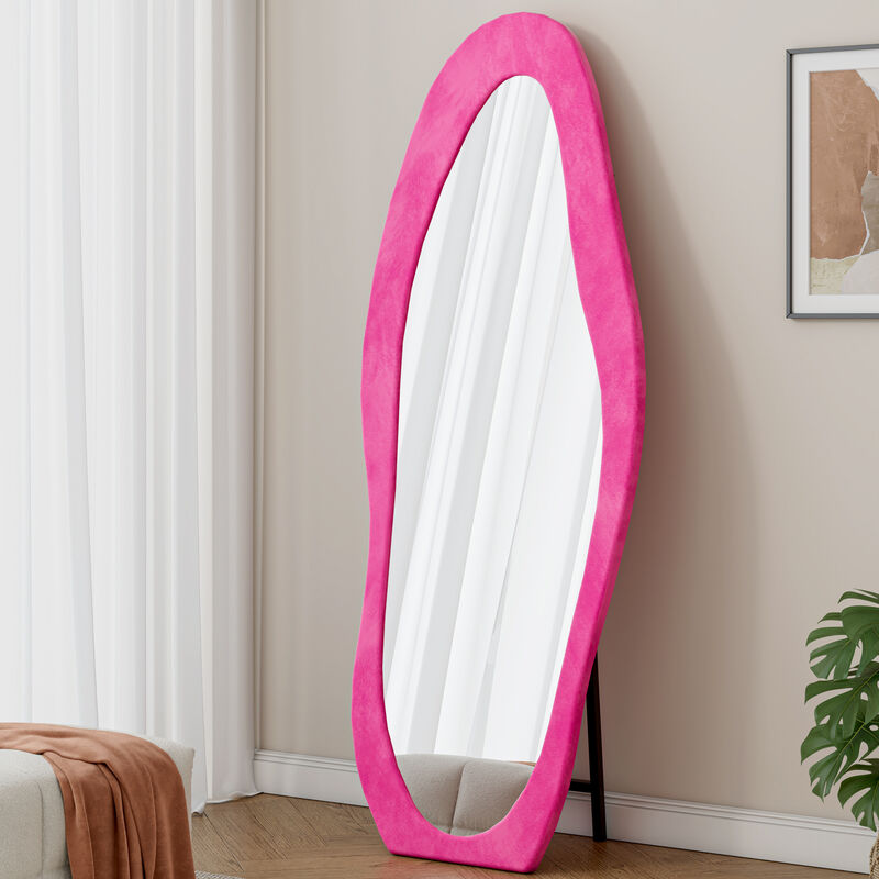 ELEMENT ACE 63 x 24 Inch Full Length Floor Mirror Wall Mountable Irregular Wavy Design Standing Mirror for Bedroom Living Room Dressing Room Cloakroom image number 1